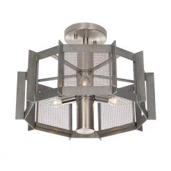 16.25 in. Baxter 3-Light Weathered Iron Ceiling Light Semi Flush Mount by Designers Fountain -Designers Fountain Shop weathered iron designers fountain flush mount lights 89311 wi 1d 1000