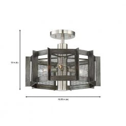16.25 in. Baxter 3-Light Weathered Iron Ceiling Light Semi Flush Mount by Designers Fountain -Designers Fountain Shop weathered iron designers fountain flush mount lights 89311 wi 40 1000