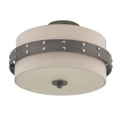 14 in. Garrett 2-Light Weathered Iron Interior Ceiling Light Semi Flush Mount by Designers Fountain -Designers Fountain Shop weathered iron designers fountain flush mount lights 92411 wi 40 1000