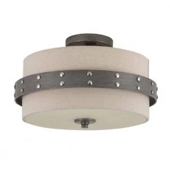 14 in. Garrett 2-Light Weathered Iron Interior Ceiling Light Semi Flush Mount by Designers Fountain -Designers Fountain Shop weathered iron designers fountain flush mount lights 92411 wi a0 1000