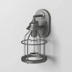 Brensten 11.75 in. Weathered Iron 1-Light Outdoor Wall Lamp with Clear Seedy Glass Shade by Designers Fountain -Designers Fountain Shop weathered iron designers fountain outdoor sconces 23121 wi 31 1000