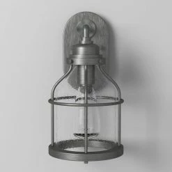 Brensten 11.75 in. Weathered Iron 1-Light Outdoor Wall Lamp with Clear Seedy Glass Shade by Designers Fountain -Designers Fountain Shop weathered iron designers fountain outdoor sconces 23121 wi 44 1000