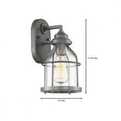 Brensten 11.75 in. Weathered Iron 1-Light Outdoor Wall Lamp with Clear Seedy Glass Shade by Designers Fountain -Designers Fountain Shop weathered iron designers fountain outdoor sconces 23121 wi c3 1000
