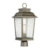 Brinley 20.5 in. Weathered Iron 1-Light Outdoor Post Lamp with Clear Water Glass Shade by Designers Fountain -Designers Fountain Shop weathered iron designers fountain post light sets d220m 9op wi 64 1000