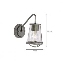 Darby 5.75 in. 1-Light Weathered Iron Industrial Wall Mount Sconce Light with Clear Seeded Glass Shade by Designers Fountain 16 Darby 5.75 in. 1-Light Weathered Iron Industrial Wall Mount Sconce Light with Clear Seeded Glass Shade by Designers Fountain -Designers Fountain Shop weathered iron designers fountain vanity lighting 87001 wi c3 1000