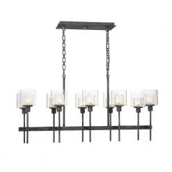 Cazadero 10-Light Weathered Pewter Island Pendant by Designers Fountain