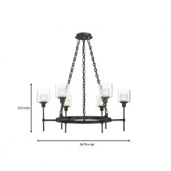 Cazadero 6-Light Weathered Pewter Chandelier with Clear Outer shade by Designers Fountain -Designers Fountain Shop weathered pewter designers fountain chandeliers 89186 wp 66 1000