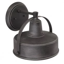 Portland 9.75 in. 1 Light Weathered Pewter Outdoor Wall Lantern with Dark Sky Shade by Designers Fountain -Designers Fountain Shop weathered pewter designers fountain outdoor sconces 33141 wp 40 1000
