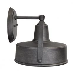 Portland 9.75 in. 1 Light Weathered Pewter Outdoor Wall Lantern with Dark Sky Shade by Designers Fountain -Designers Fountain Shop weathered pewter designers fountain outdoor sconces 33141 wp c3 1000