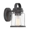 Easton 8.5 in. Weathered Pewter 1-Light Outdoor Wall Lamp with Clear Seedy Glass Shade by Designers Fountain -Designers Fountain Shop weathered pewter designers fountain outdoor sconces d221m 5ow wp 64 1000