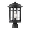 Barrister 15.25 in. Weathered Pewter 1-Light Outdoor Post Lamp with Clear Glass Shade by Designers Fountain -Designers Fountain Shop weathered pewter designers fountain post light sets 22436 wp 64 1000