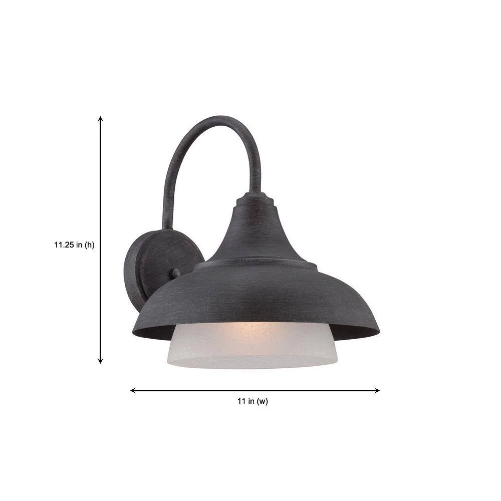 Palmer 11 in. Weathered Pewter Wall Lantern by Designers Fountain 6 Palmer 11 in. Weathered Pewter Wall Lantern by Designers Fountain - Image 4