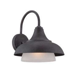 Palmer 11 in. Weathered Pewter Wall Lantern by Designers Fountain