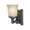 5.5 in. Austin 1-Light Weathered Saddle Rustic Wall Mount Sconce Light with Satin Crepe Glass Shade by Designers Fountain -Designers Fountain Shop weathered saddle designers fountain wall sconces 97301 wsd 64 1000