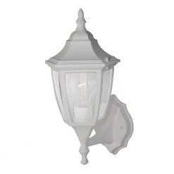 14.25 in. White 1-Light Outdoor Wall Lamp with Clear Glass Shade by Designers Fountain -Designers Fountain Shop white designers fountain outdoor sconces 2462 wh 40 1000