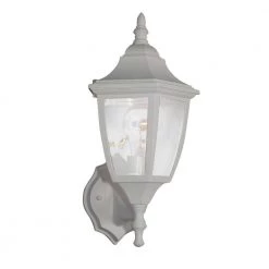 14.25 in. White 1-Light Outdoor Wall Lamp with Clear Glass Shade by Designers Fountain -Designers Fountain Shop white designers fountain outdoor sconces 2462 wh 77 1000