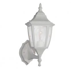 14.25 in. White 1-Light Outdoor Wall Lamp with Clear Glass Shade by Designers Fountain -Designers Fountain Shop white designers fountain outdoor sconces 2462 wh a0 1000